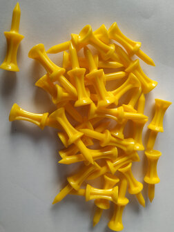 Pure4Golf 30 Plastic Step Tees Yellow 43mm