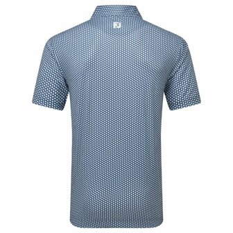 Footjoy Houndstooth Geo Lisle Heren Golfpolo Dark Denim