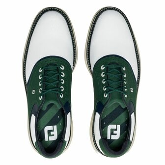 Footjoy Heren Golfschoenen Traditions Wit Groen Navy