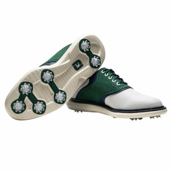 Footjoy Heren Golfschoenen Traditions Wit Groen Navy
