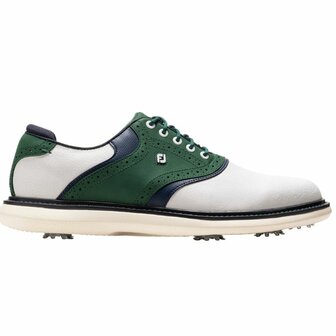 Footjoy Heren Golfschoenen Traditions Wit Groen Navy