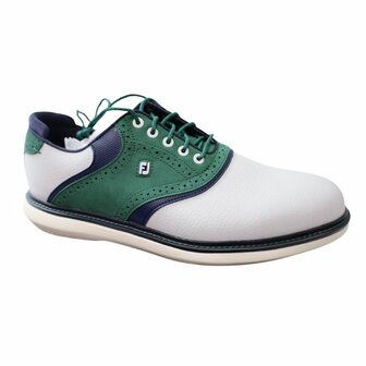 Footjoy Heren Golfschoenen Traditions Wit Groen Navy