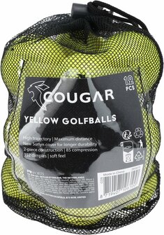 Cougar Golfballen Geel 12 stuks