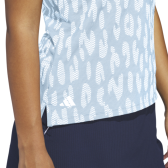 Adidas W Ultimate Jaquard Dames Polo Lichtblauw