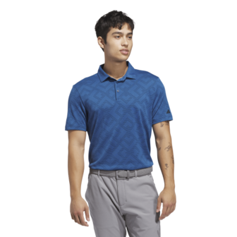 Adidas Ultimate CLSN Jacquard Heren Golfpolo Blauw Zwart