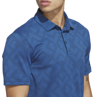 Adidas Ultimate CLSN Jacquard Heren Golfpolo Blauw Zwart