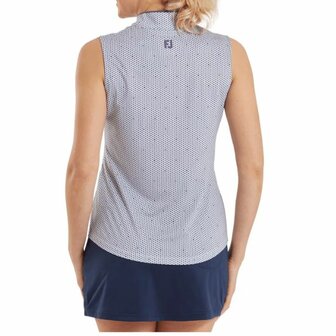 Footjoy Dames Front Tank Print Wit Lila