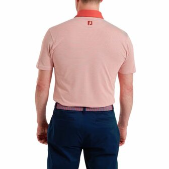 Footjoy Feeder Stripe Pique Heren Poloshirt Rood Wit