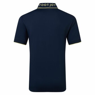 Footjoy Wordmark Pique Heren Poloshirt Navy Geel