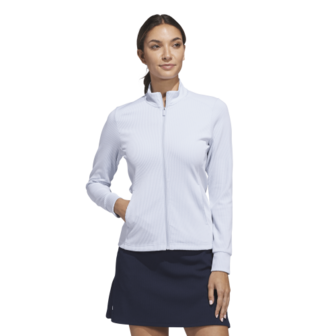 Adidas Dames W Textured Golfvest Lichtblauw