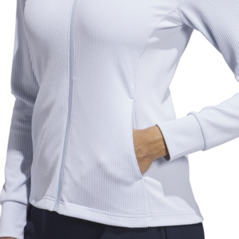 Adidas Dames W Textured Golfvest Lichtblauw