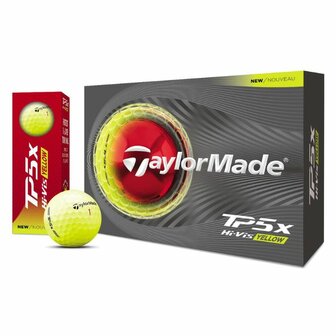 Taylormade TP5X Golfballen Hi-Vis Geel 12 stuks 2026