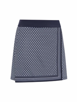 Callaway Scarf Geo Asymmetrical Skort Navy Wit