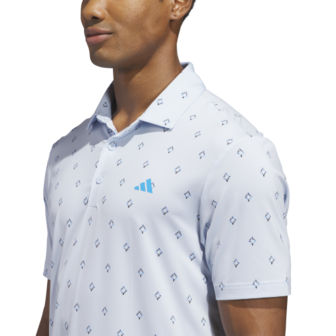 Adidas Ultimate Essence Print Climacool Heren Golfpolo Lichtblauw Blauw