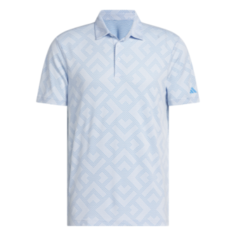 Adidas Ultimate CLSN Jacquard Heren Golfpolo Lichtblauw Blauw