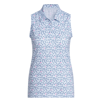 Adidas Ultimate365 Printed Climacool Dames Mouwloze Polo Lichtblauw
