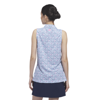Adidas Ultimate365 Printed Climacool Dames Mouwloze Polo Lichtblauw