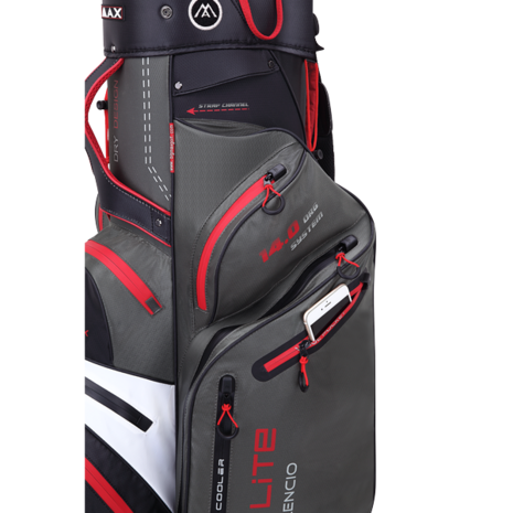 Cartbag Big Max Silencio 2 Dri Lite Houtskool Zwart Rood