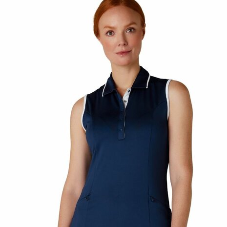 Callaway Robe de golf unie sans manches pour femme Bleu marine