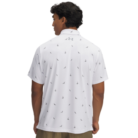 Under Armour Heren Playoff Golfpolo 3.0 Printed White/Steel