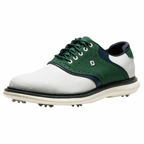 Footjoy Heren Golfschoenen Traditions Wit Groen Navy
