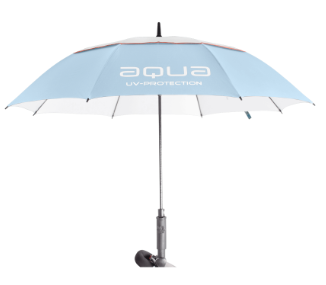 Big Max Aqua UV Golf Paraplu Charcoal IJS Blauw Wit Perzik
