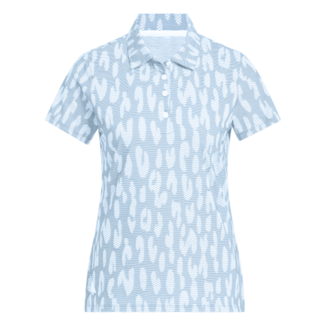 Adidas W Ultimate Jaquard Dames Polo Lichtblauw