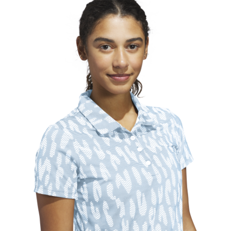 Adidas W Ultimate Jaquard Dames Polo Lichtblauw