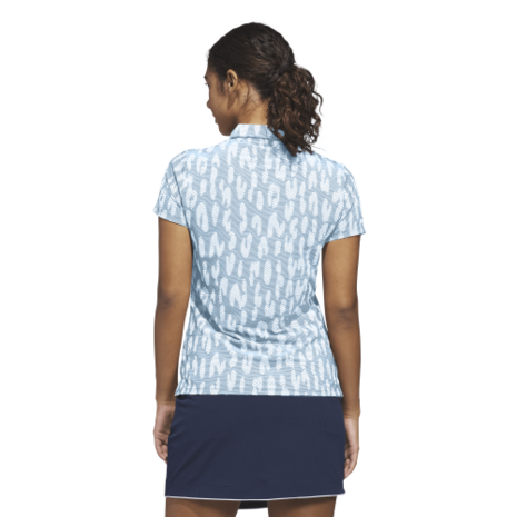 Adidas W Ultimate Jaquard Dames Polo Lichtblauw