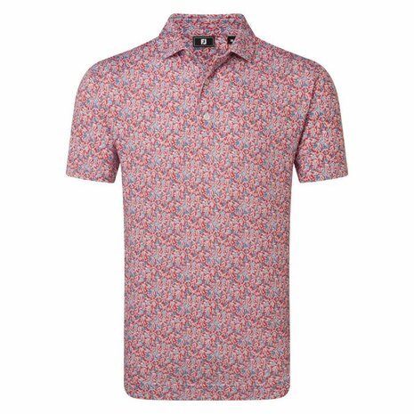 FootJoy Madow Lisle Print Herenpolo Rood