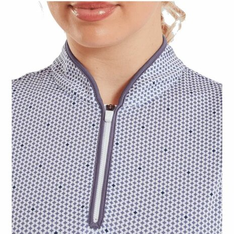 Footjoy Dames Front Tank Print Wit Lila