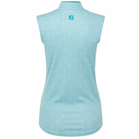 Footjoy Dames Front Tank Print Wit Turquiose