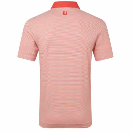 Footjoy Feeder Stripe Pique Heren Poloshirt Rood Wit