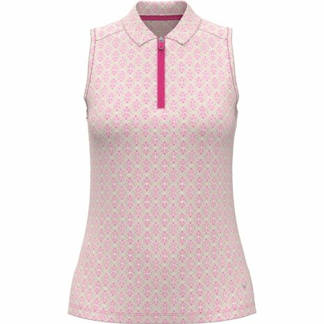 Callaway Premium  Opti Dri Mouwloze Polo Pink Beige