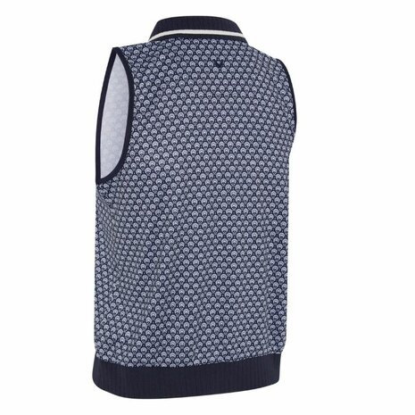 Callaway Premium  Scarf Geo Mouwloze Dames Golfpolo Navy