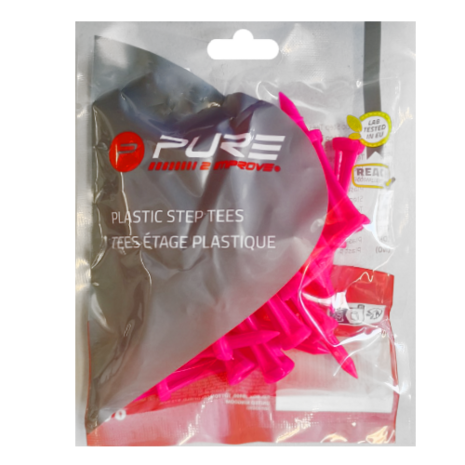 Pure4Golf Plastic Step Tees Pink 53mm