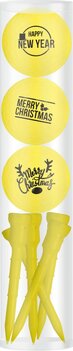 Golfballen Gift Set Merry Christmas-Happy Newyear Yellow Inclusief Tees Golfballen Gift Set Merry Christmas-Happy Newyear Yellow Inclusief Tees