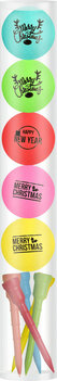 Coffret cadeau de balles de golf 5 balles colorées Merry Christmas-Happy Newyear tees inclus
